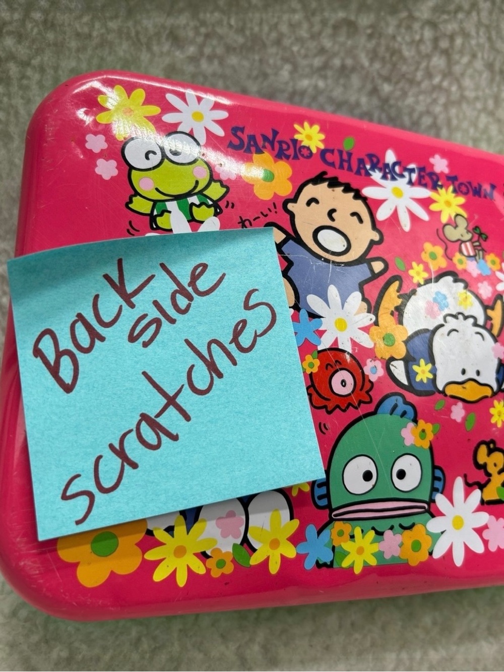 Sanrio Character Town 1992 Original Metal Lunch Box Pink Vintage Kawaii READ 9.5 - Picture 7 of 12